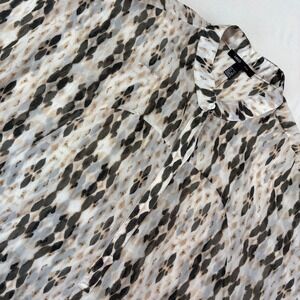 MNG Suit‎ Sheer Animal Print Blouse Shirt Top Women's  XL Business Casual